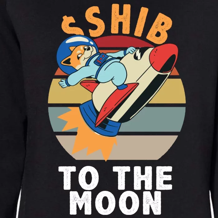 Shiba, Shib To The Moon Womens California Wash Sweatshirt