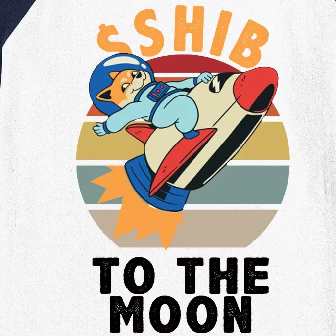 Shiba, Shib To The Moon Baseball Sleeve Shirt