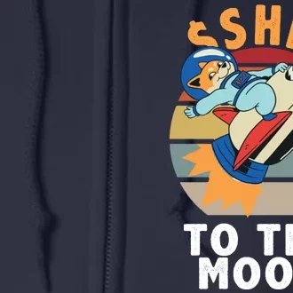 Shiba, Shib To The Moon Full Zip Hoodie