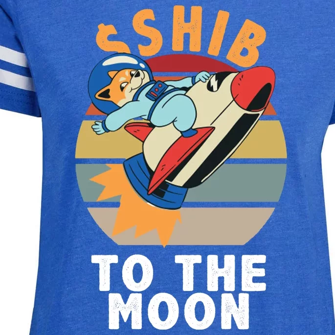 Shiba, Shib To The Moon Enza Ladies Jersey Football T-Shirt