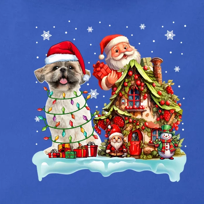 Santa Shih Tzu Funny Santa Gnome Snow Xmas Dog Lover Gift Zip Tote Bag