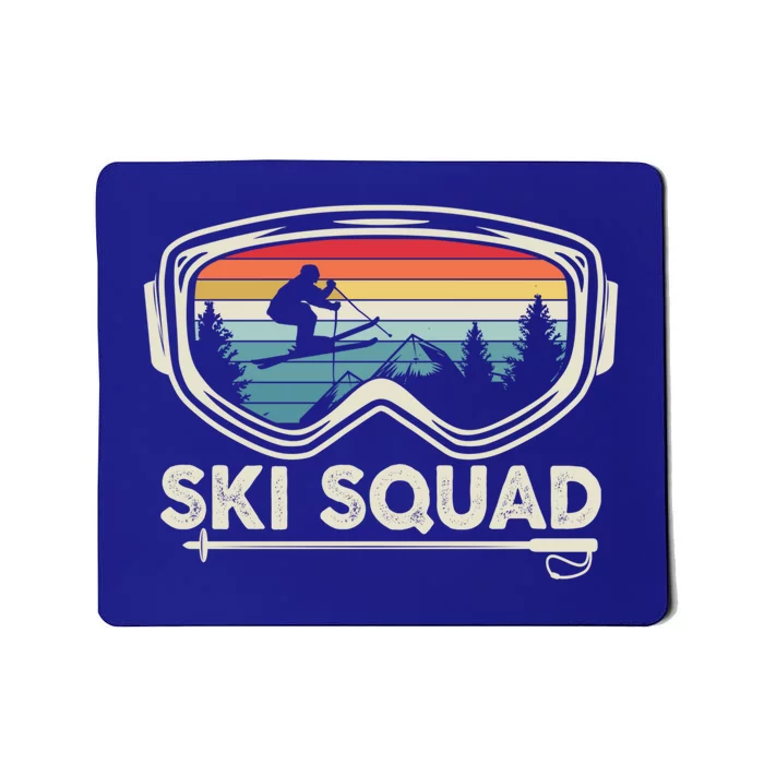 Ski Squad Team Retro Sunset Ski Lover Skier Vintage Skiing Gift Mousepad