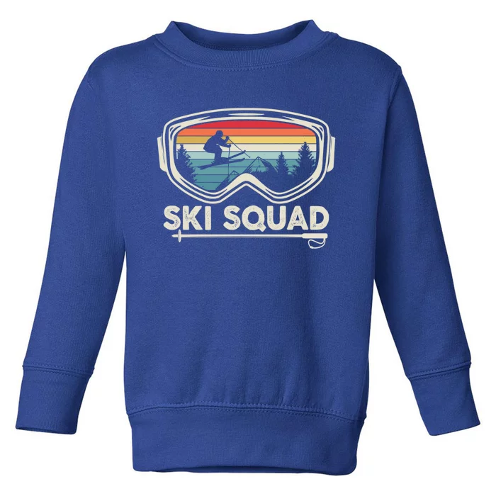 Ski Squad Team Retro Sunset Ski Lover Skier Vintage Skiing Gift Toddler Sweatshirt