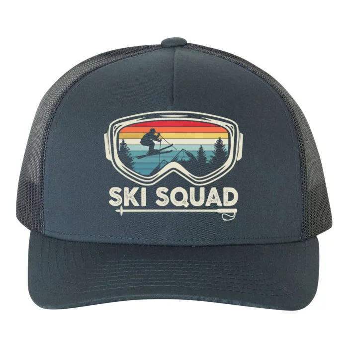 Ski Squad Team Retro Sunset Ski Lover Skier Vintage Skiing Gift Yupoong Adult 5-Panel Trucker Hat