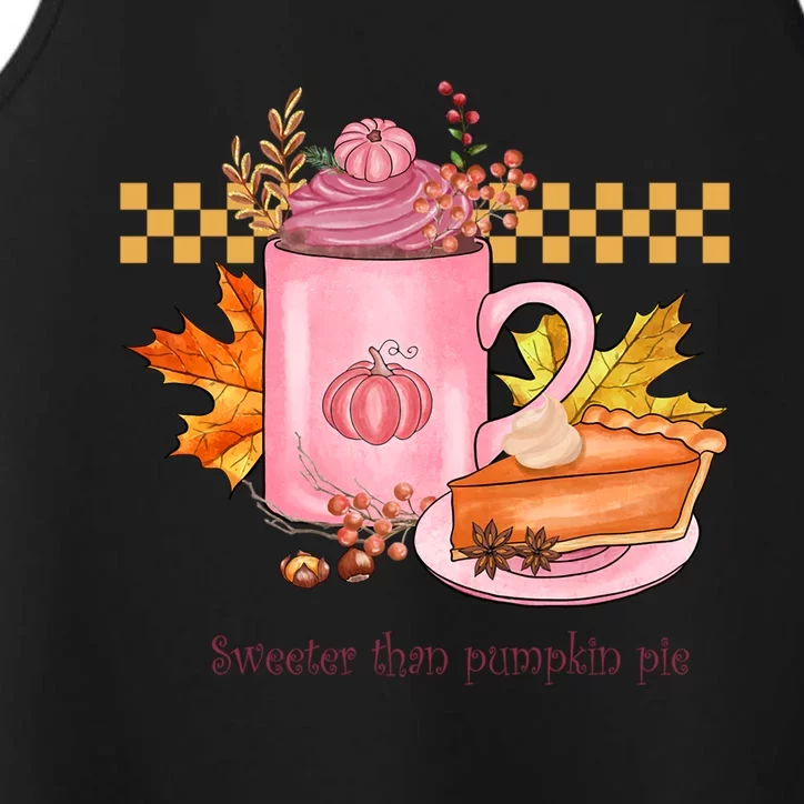 S Sweeter Than Pumpkin Spice Pie Autumn Fall Season Cute Gift Performance Tank