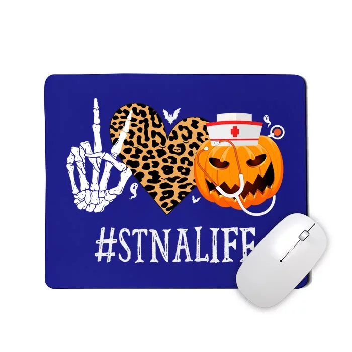 Stna State Tested Nursing Assistant Peace Love Pumpkin Cute Gift Mousepad