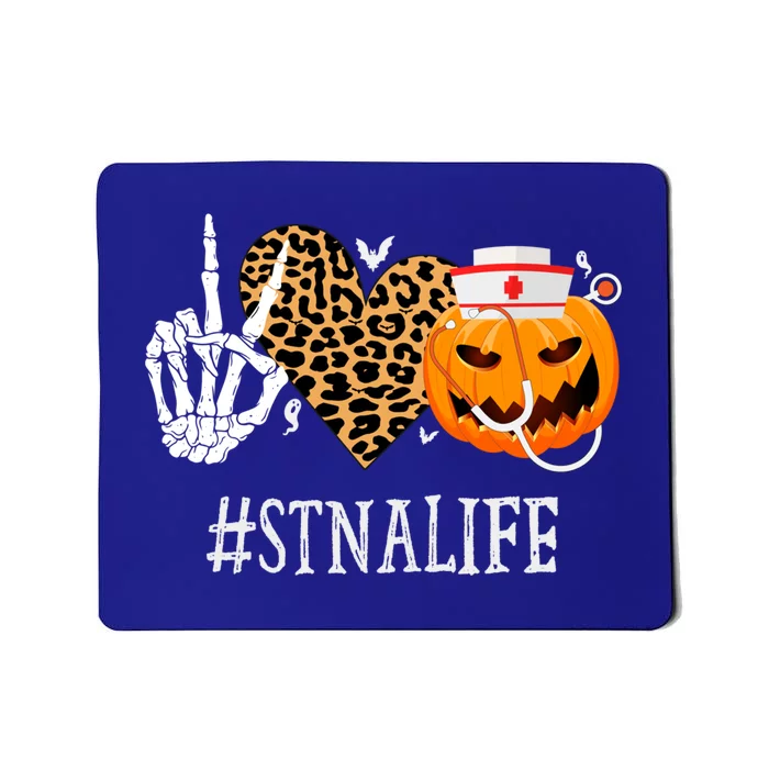 Stna State Tested Nursing Assistant Peace Love Pumpkin Cute Gift Mousepad