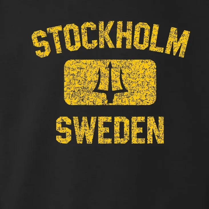 Stockholm Sweden Trident Gym Style Distressed Yellow Toddler Hoodie