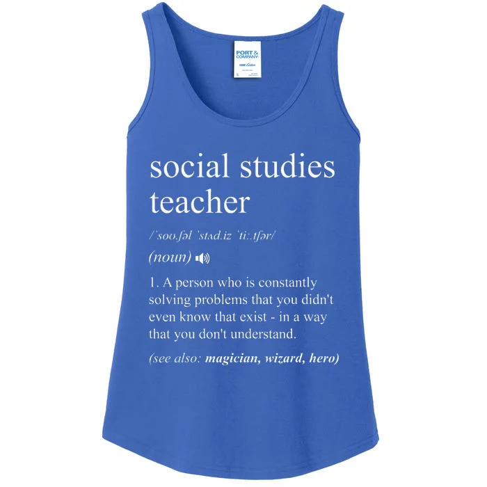 Social Studies Teacher Dictionary Definition Ladies Essential Tank