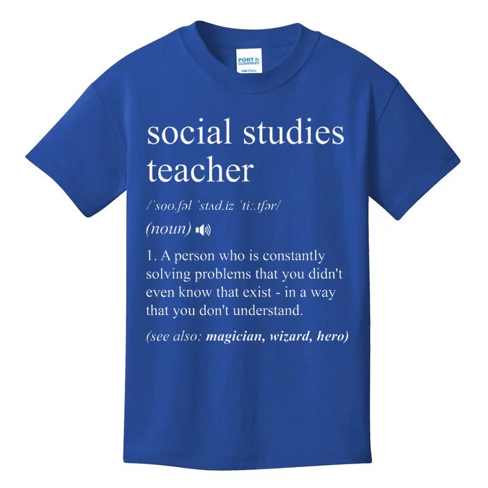 Social Studies Teacher Dictionary Definition Kids T-Shirt