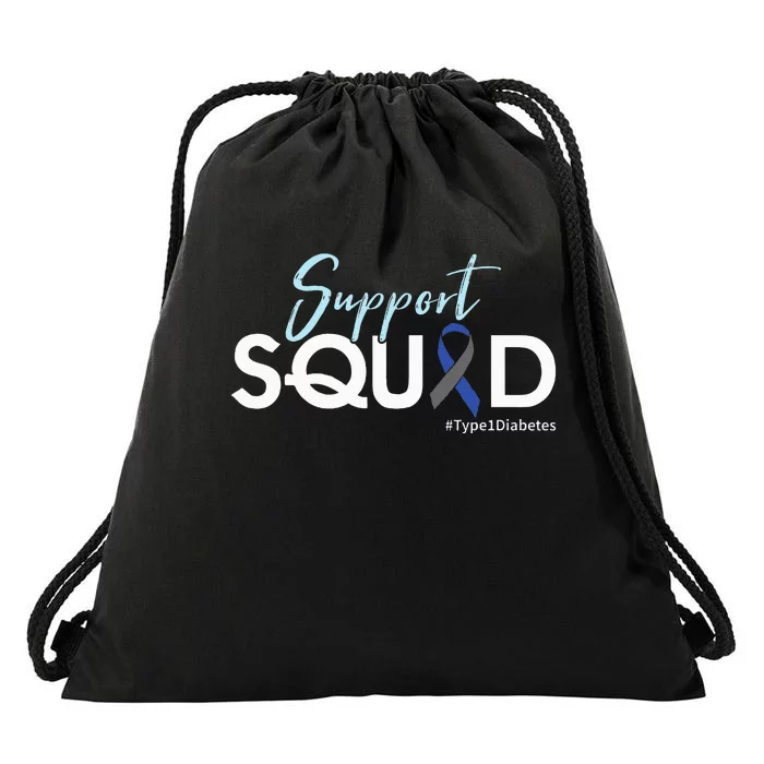 Support Squad Type 1 Diabetes Awareness Drawstring Bag