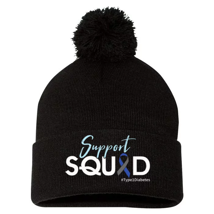 Support Squad Type 1 Diabetes Awareness Pom Pom 12in Knit Beanie