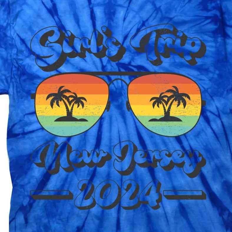 Summer Sunglasses Trip 2024 New Jersey Beach Cute Gift Tie-Dye T-Shirt