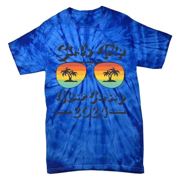 Summer Sunglasses Trip 2024 New Jersey Beach Cute Gift Tie-Dye T-Shirt