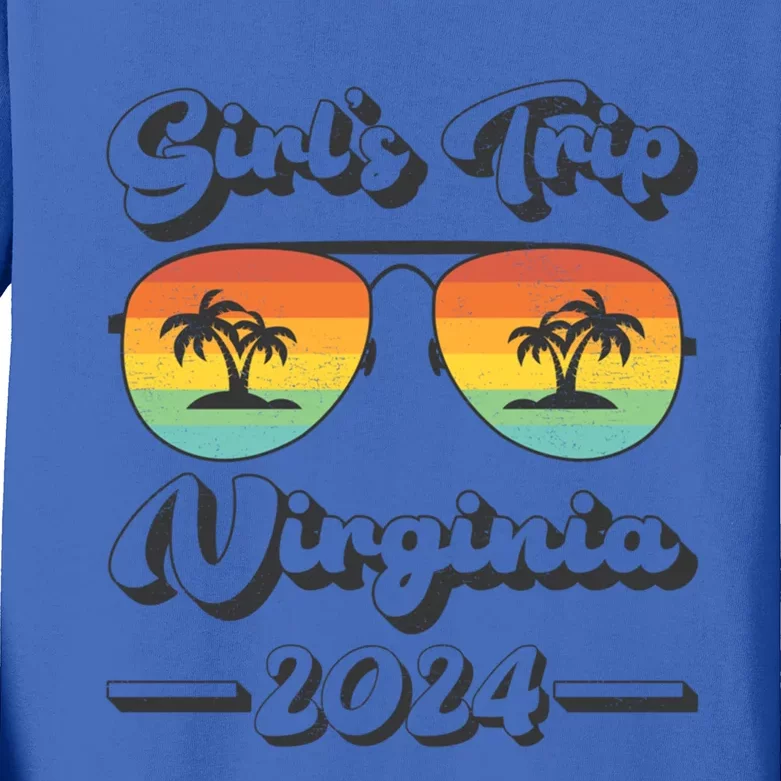 Summer Sunglasses Trip 2024 Virginia Beach Great Gift Kids Long Sleeve Shirt