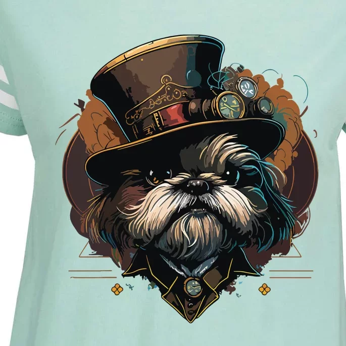 Steampunk Shih Tzu Enza Ladies Jersey Football T-Shirt