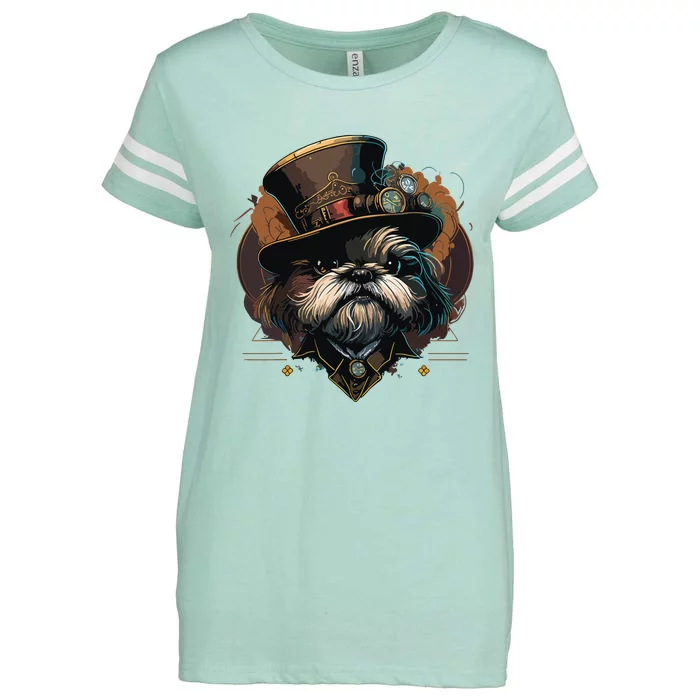 Steampunk Shih Tzu Enza Ladies Jersey Football T-Shirt