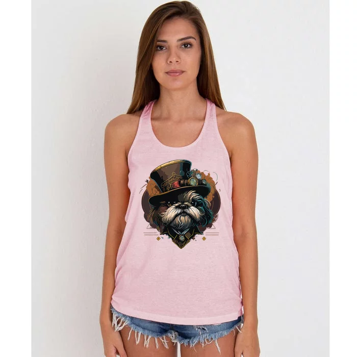 Steampunk Shih Tzu Women's Knotted Racerback Tank