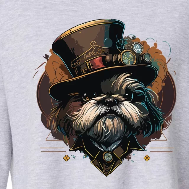 Steampunk Shih Tzu Cropped Pullover Crew