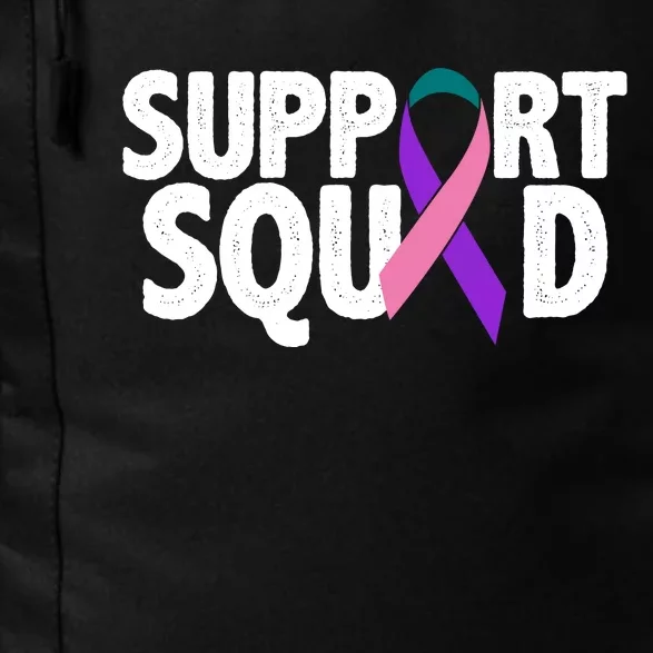 Thyroid Cancer Support Squad Teal Purple Pink Ribbon Daily Commute Backpack