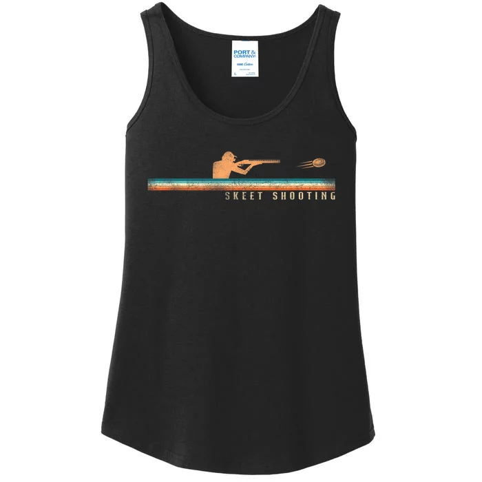 Shotgun Skeet Trap Clay Pigeon Shooting Retro Vintage Skeet Ladies Essential Tank