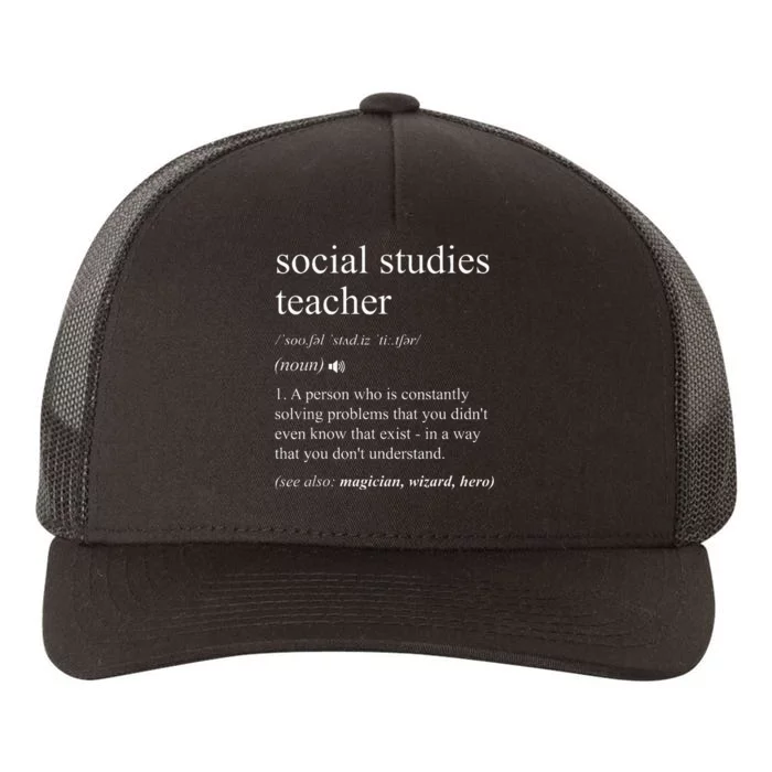 Social Studies Teacher Funny Dictionary Definition Yupoong Adult 5-Panel Trucker Hat