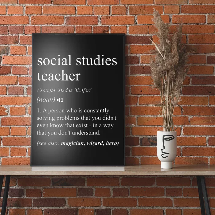 Social Studies Teacher Funny Dictionary Definition Poster