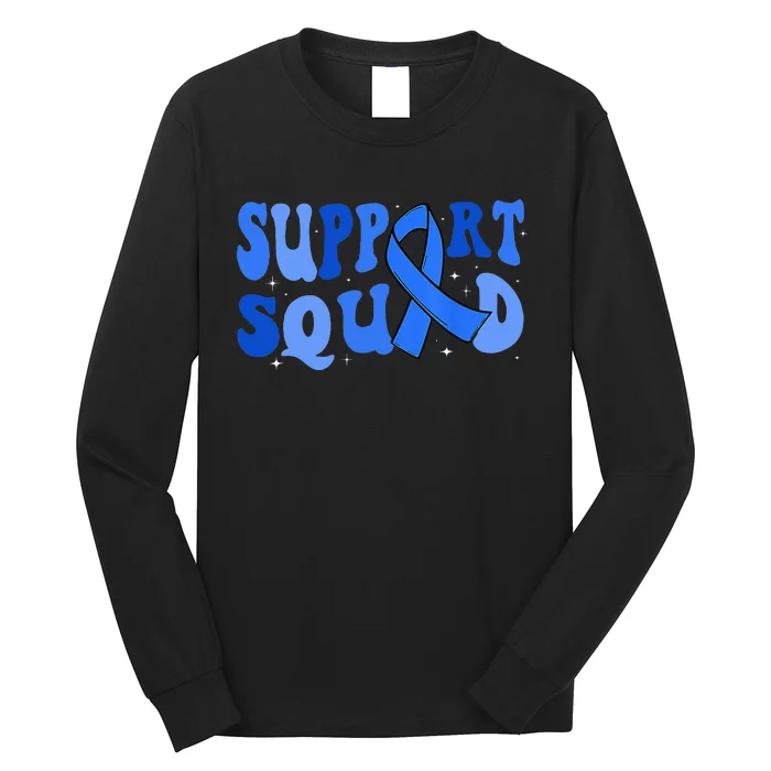 Support Squad Type 1 Diabetes Awareness T1d Blue Ribbon Long Sleeve Shirt