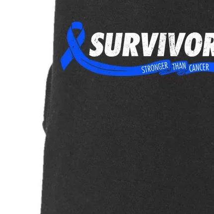 Survivor Stronger Than Cancer Colon Cancer Awareness Gift Doggie 3-End Fleece Hoodie