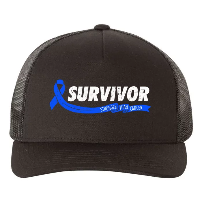 Survivor Stronger Than Cancer Colon Cancer Awareness Gift Yupoong Adult 5-Panel Trucker Hat