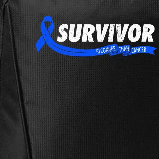 Survivor Stronger Than Cancer Colon Cancer Awareness Gift City Backpack