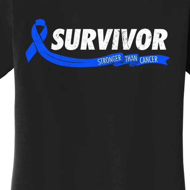 Survivor Stronger Than Cancer Colon Cancer Awareness Gift Women's T-Shirt