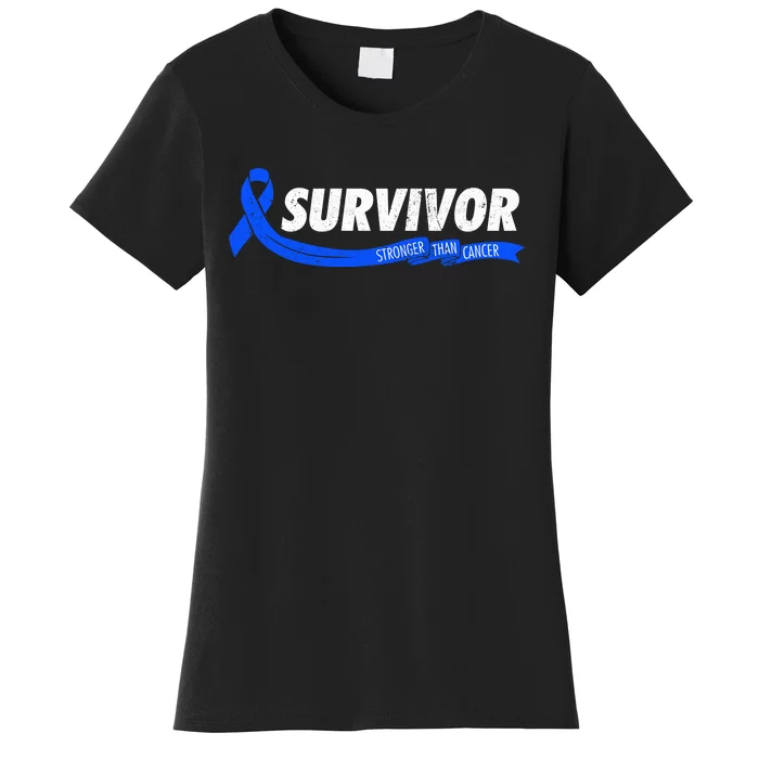 Survivor Stronger Than Cancer Colon Cancer Awareness Gift Women's T-Shirt