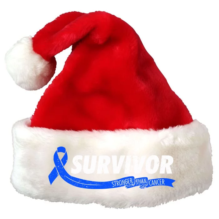 Survivor Stronger Than Cancer Colon Cancer Awareness Gift Premium Christmas Santa Hat