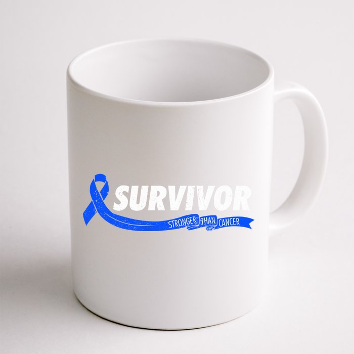 Survivor Stronger Than Cancer Colon Cancer Awareness Gift Front & Back Coffee Mug