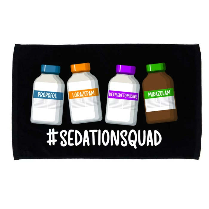 Sedation Squad Trauma Icu Nurse Trauma Intensive Care Unit Gift Microfiber Hand Towel