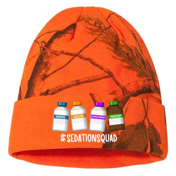 Sedation Squad Trauma Icu Nurse Trauma Intensive Care Unit Gift Kati - 12in Camo Beanie