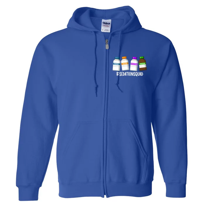 Sedation Squad Trauma Icu Nurse Trauma Intensive Care Unit Gift Full Zip Hoodie