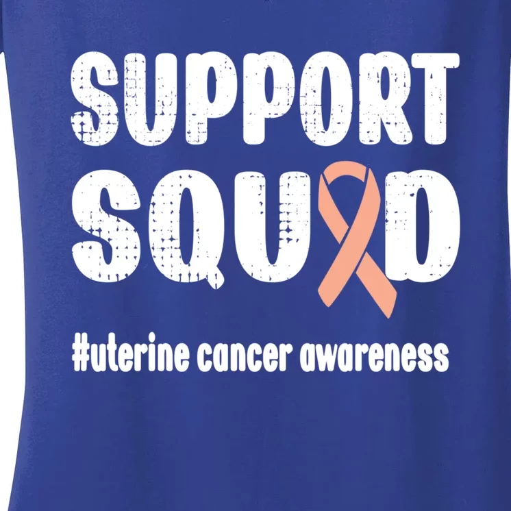 Support Squad Uterine Cancer Warrior Endometrial Cancer Meaningful Gift Women's V-Neck T-Shirt