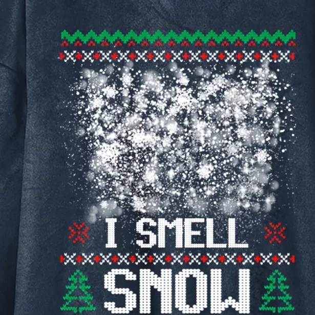 Smell Snow Ugly Christmas Hooded Wearable Blanket