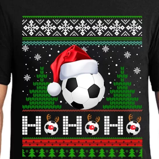 Santa Soccer Ugly Christmas Sweater Soccer Xmas Gift Pajama Set