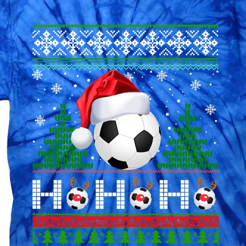 Santa Soccer Ugly Christmas Sweater Soccer Xmas Gift Tie-Dye T-Shirt