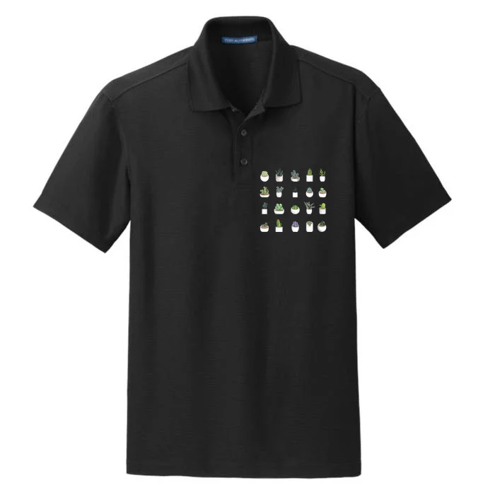 Succulents Dry Zone Grid Performance Polo