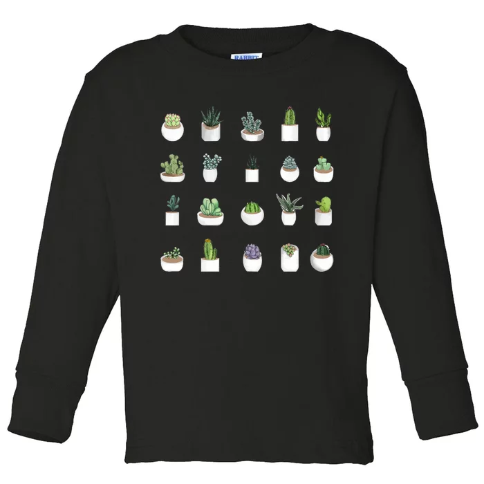 Succulents Toddler Long Sleeve Shirt