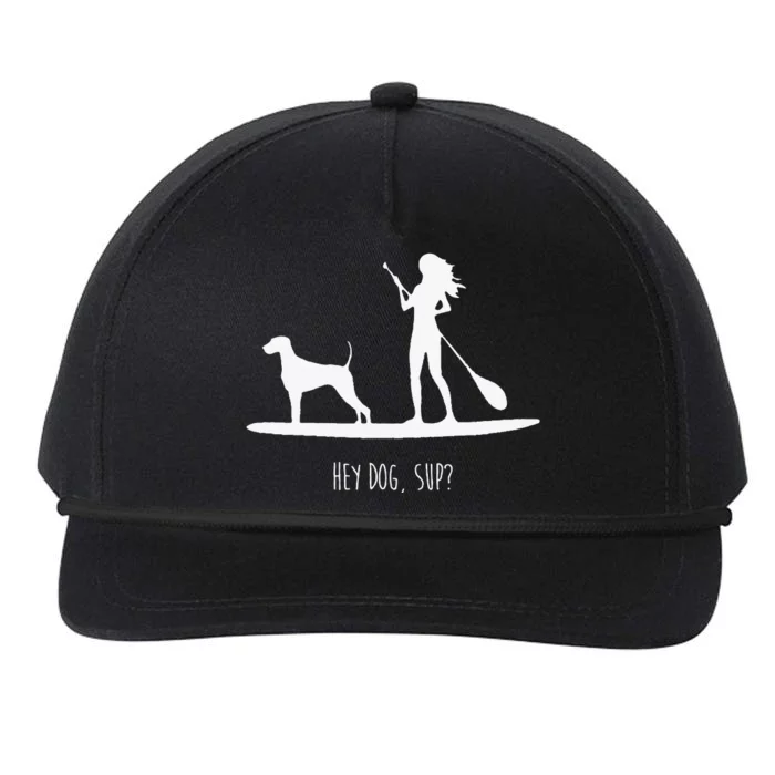 SUP Stand Up Paddle Board with Dog Snapback Five-Panel Rope Hat