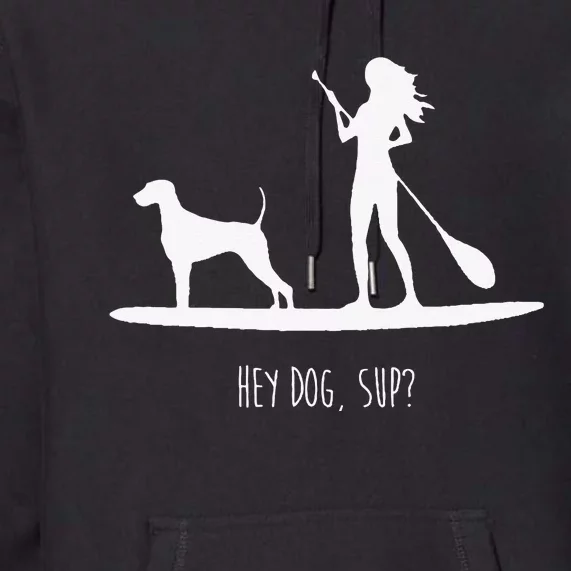 SUP Stand Up Paddle Board with Dog Premium Hoodie