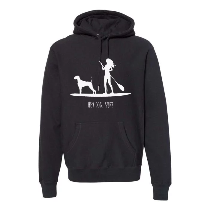 SUP Stand Up Paddle Board with Dog Premium Hoodie