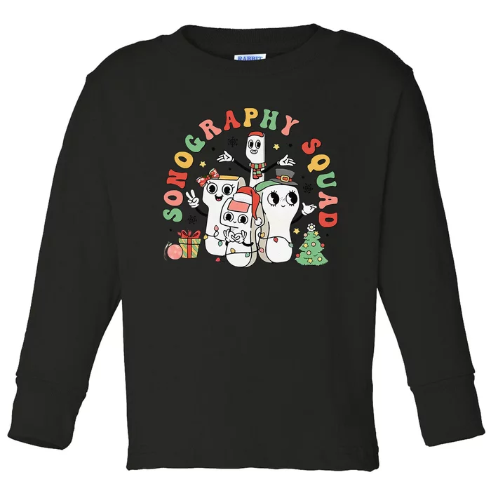 Sonography Squad Ultrasound Awareness Month Christmas Toddler Long Sleeve Shirt