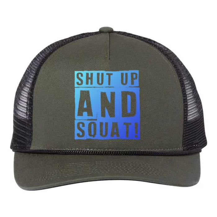 Squat Shut Up And Squat Shut And Squat Gym Rats Bodybuilders Gift Retro Rope Trucker Hat Cap