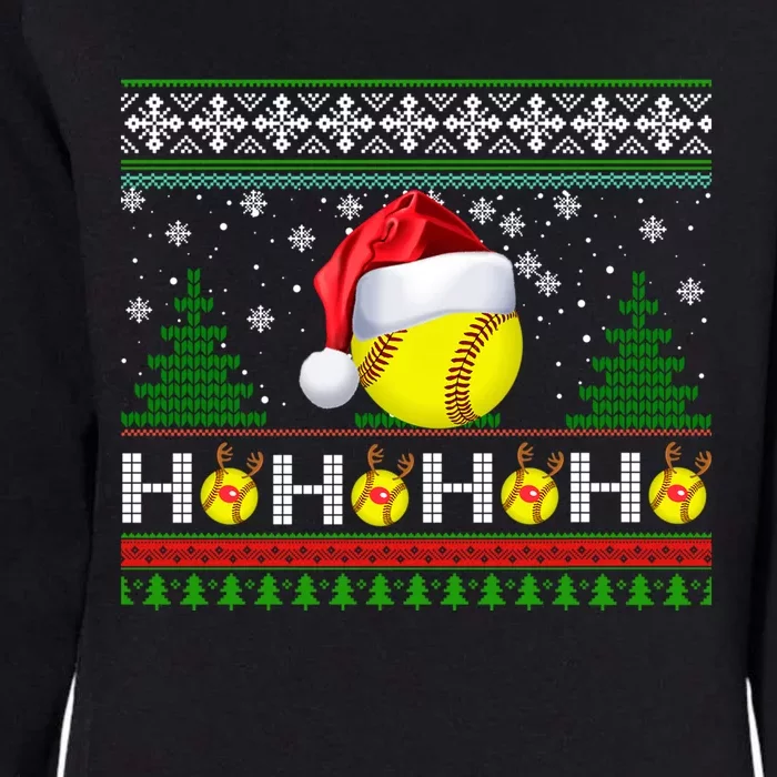 Santa Softball Ugly Christmas Sweater Softball Xmas Gift Womens California Wash Sweatshirt